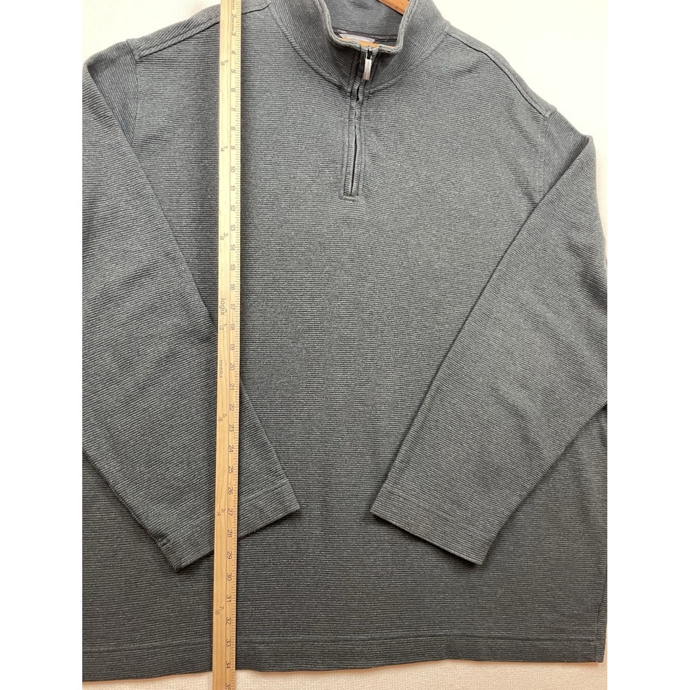 Van Heusen Flex Mens Quarter-Zip Pullover Shirt 4XLT Big & Tall Gray Minimalist - Picture 6 of 14